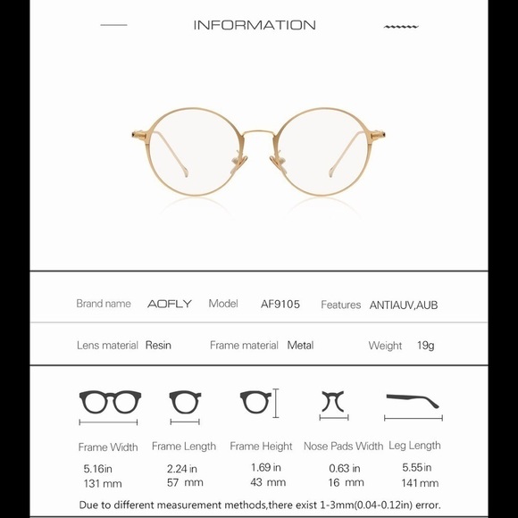 AOFLY Authentic Fashion Clear Glasses - Picture 3 of 5